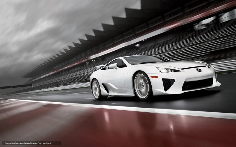 White Lexus LFA on racetrack