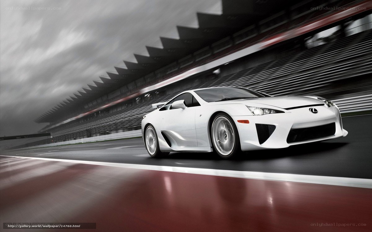 White Lexus LFA on racetrack