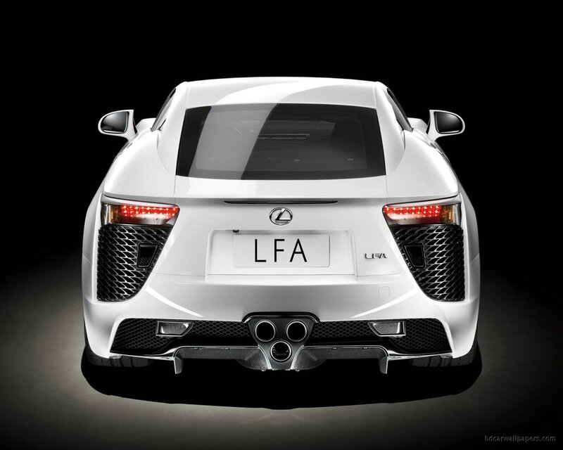 White Lexus LFA rear view