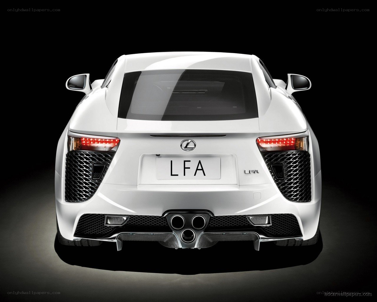 White Lexus LFA rear view