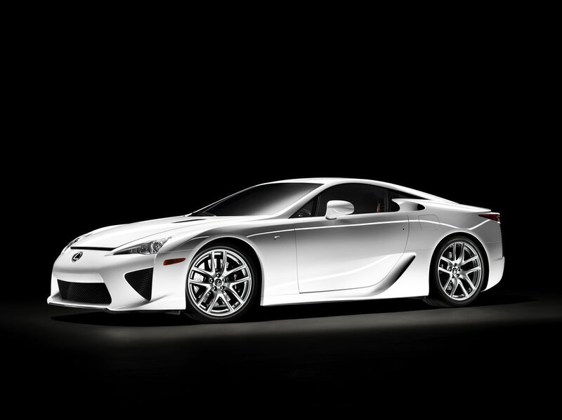 White Lexus LFA sports car