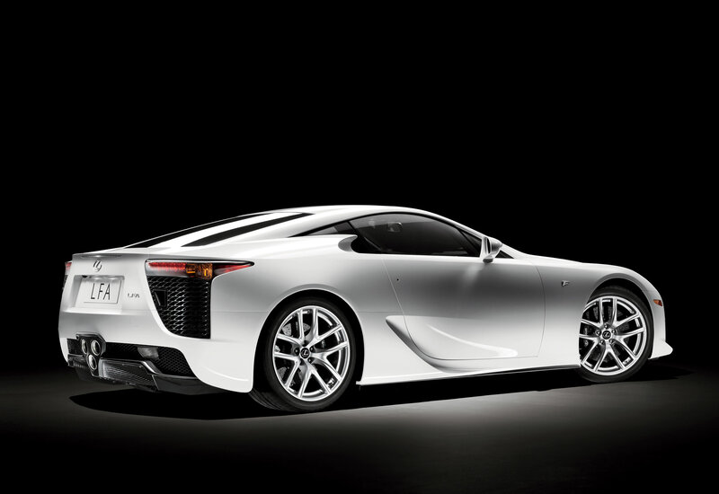 White Lexus LFA sports car