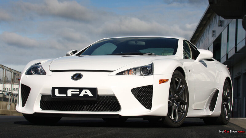 White Lexus LFA sports car