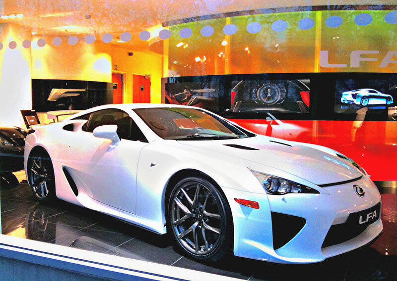White Lexus LFA sports car
