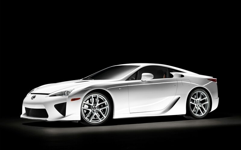 White Lexus LFA sports car