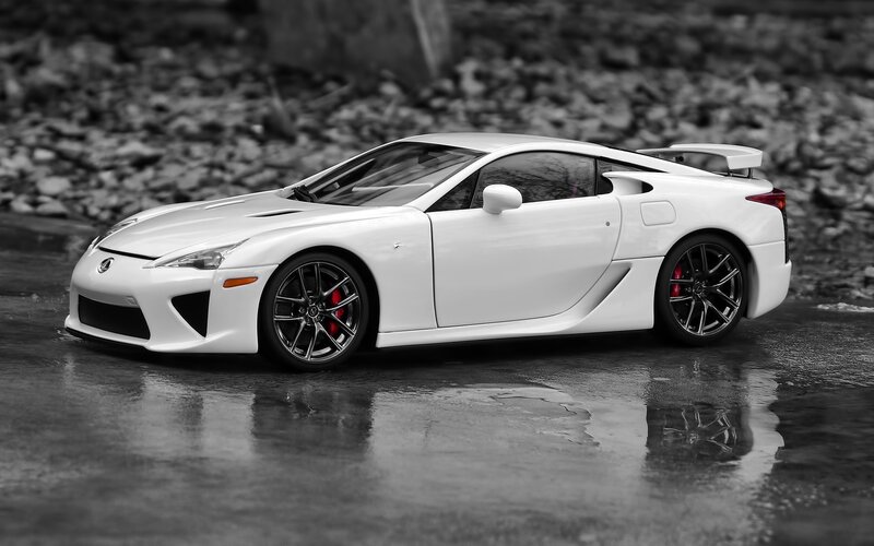 White Lexus LFA sports car