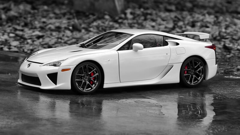 White Lexus LFA sports car