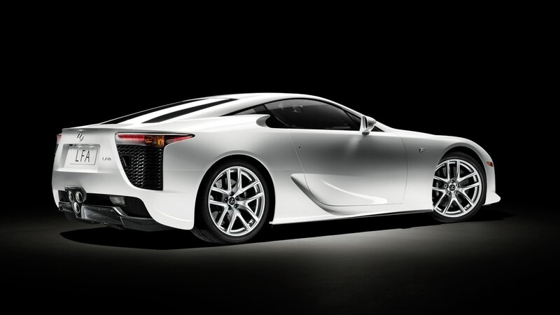 White Lexus LFA sports car