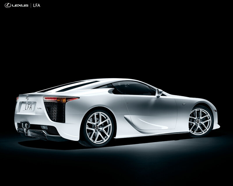 White Lexus LFA sports car