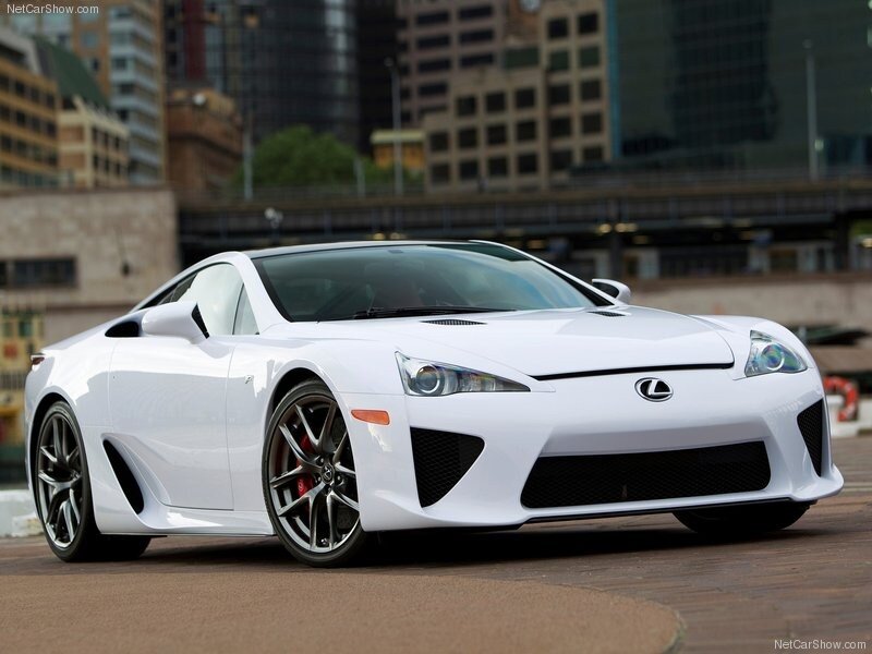 White Lexus LFA sports car