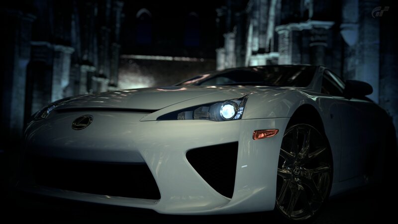 White Lexus LFA sports car
