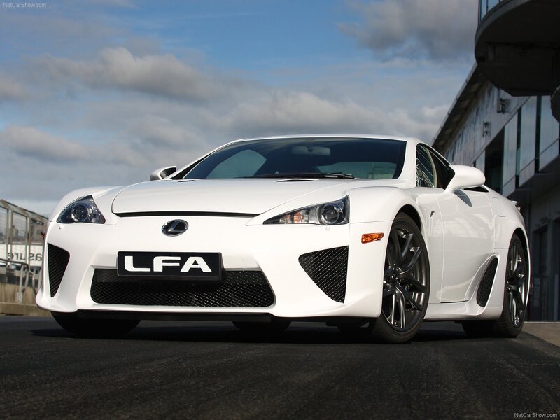 White Lexus LFA sports car