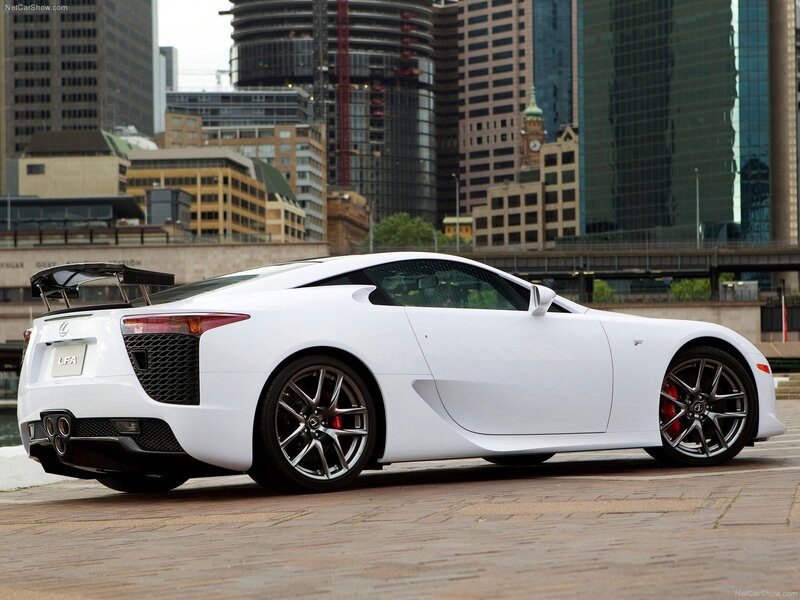 White Lexus LFA sports car