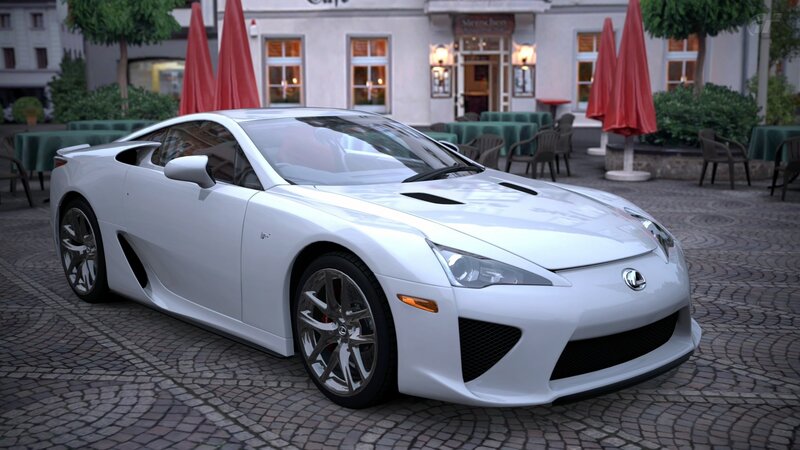 White Lexus LFA sports car
