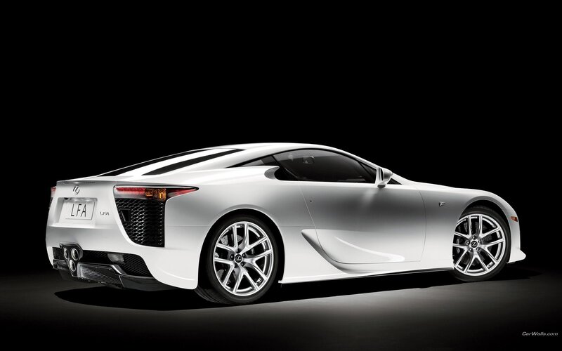 White Lexus LFA sports car
