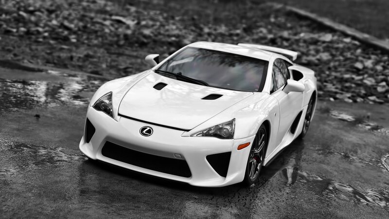 white lexus lfa sports car