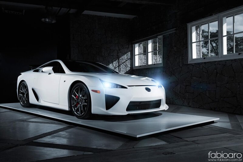 White Lexus LFA sports car