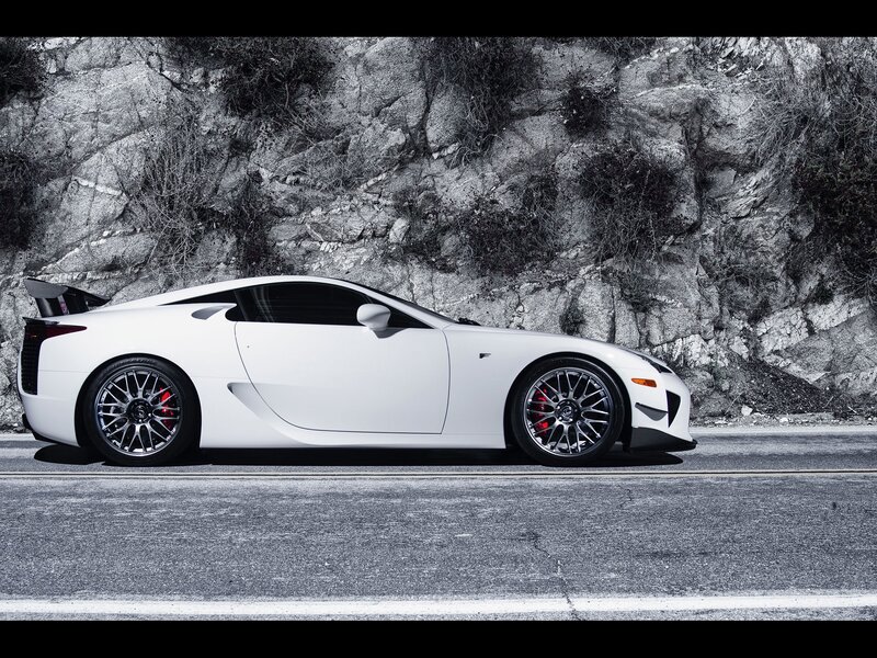 White Lexus LFA sports car
