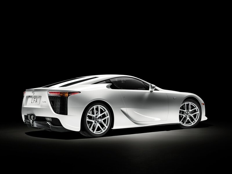 White Lexus LFA sports car
