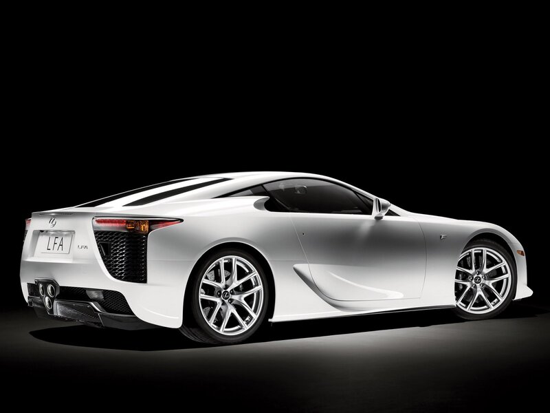 White Lexus LFA sports car