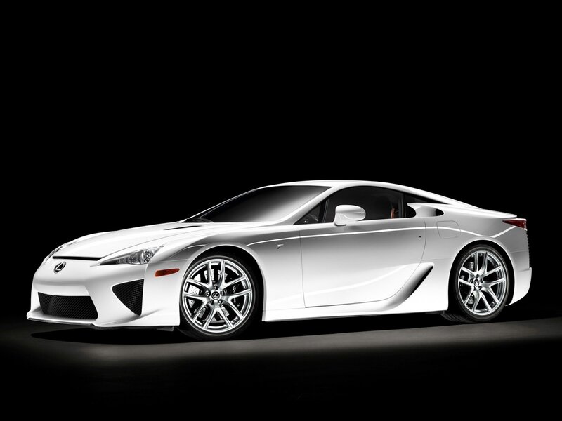 White Lexus LFA sports car