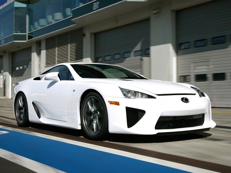 White Lexus LFA sports car