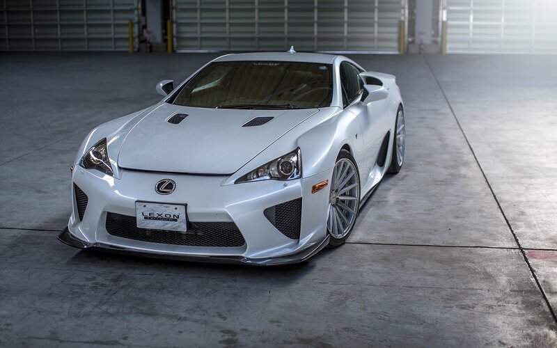 White Lexus LFA sports car