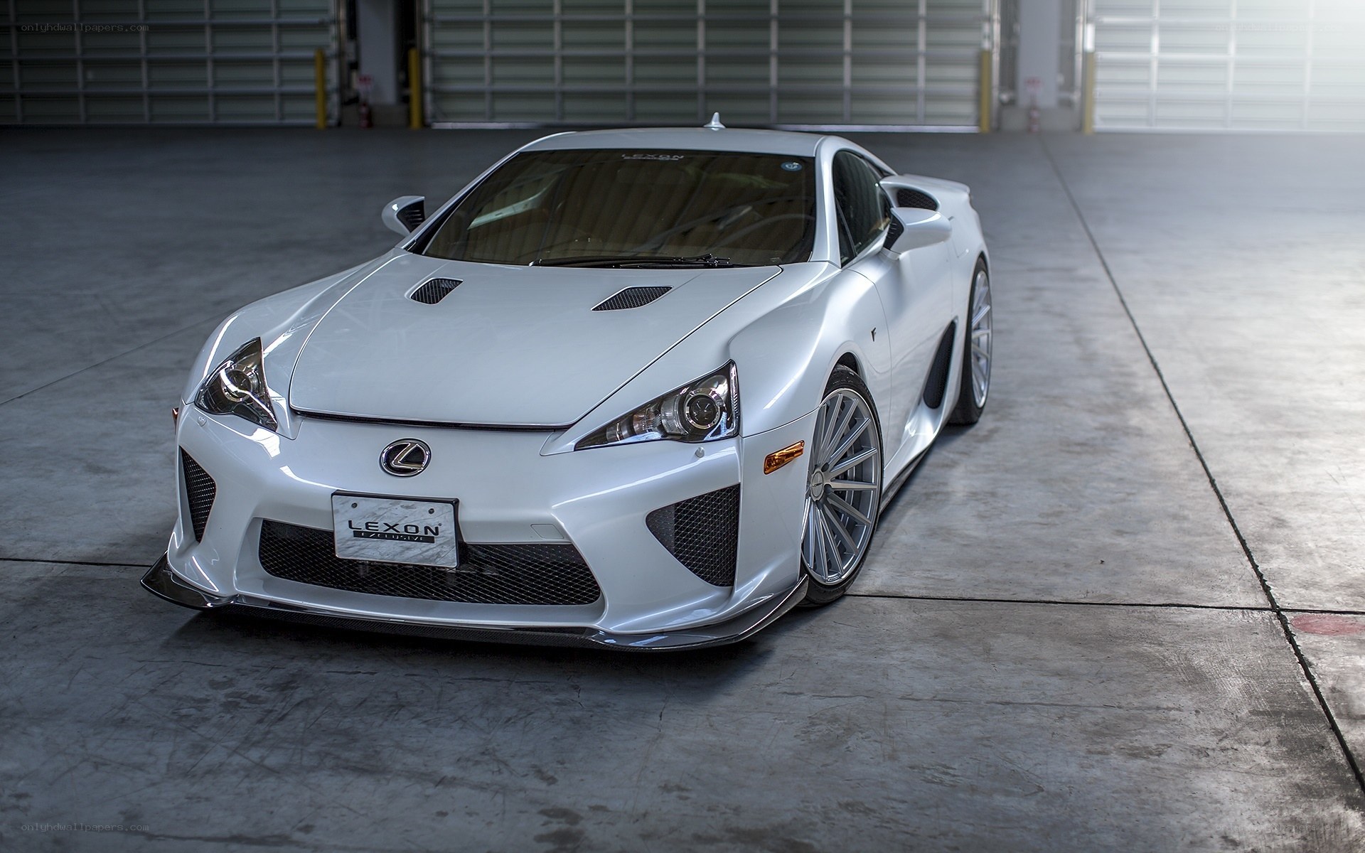 White Lexus LFA sports car
