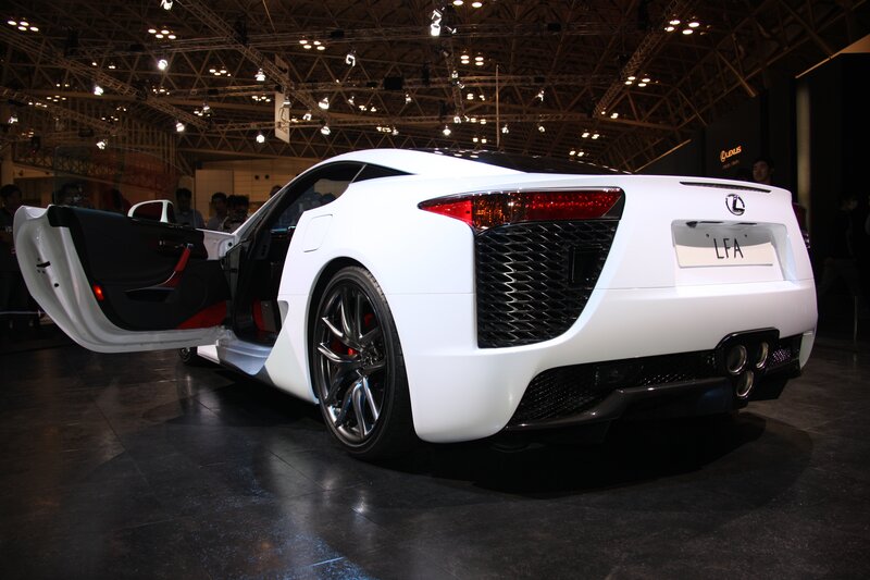 White Lexus LFA sports car
