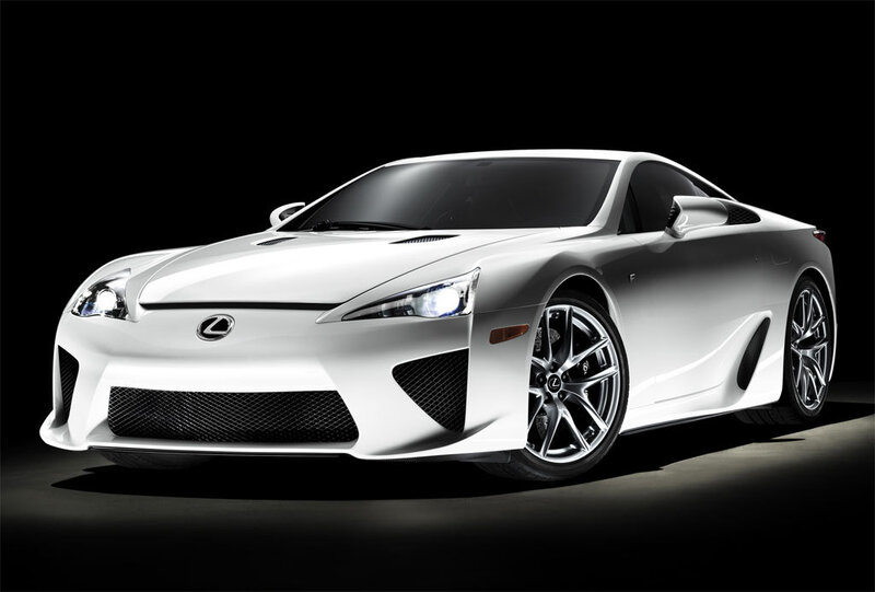 White Lexus Lfa Sports Car — Dramatic