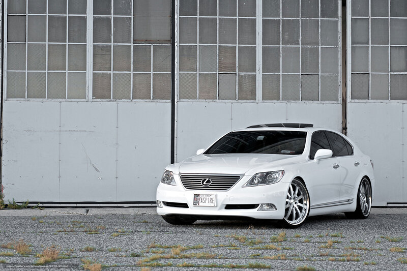 White Lexus LS460 parked