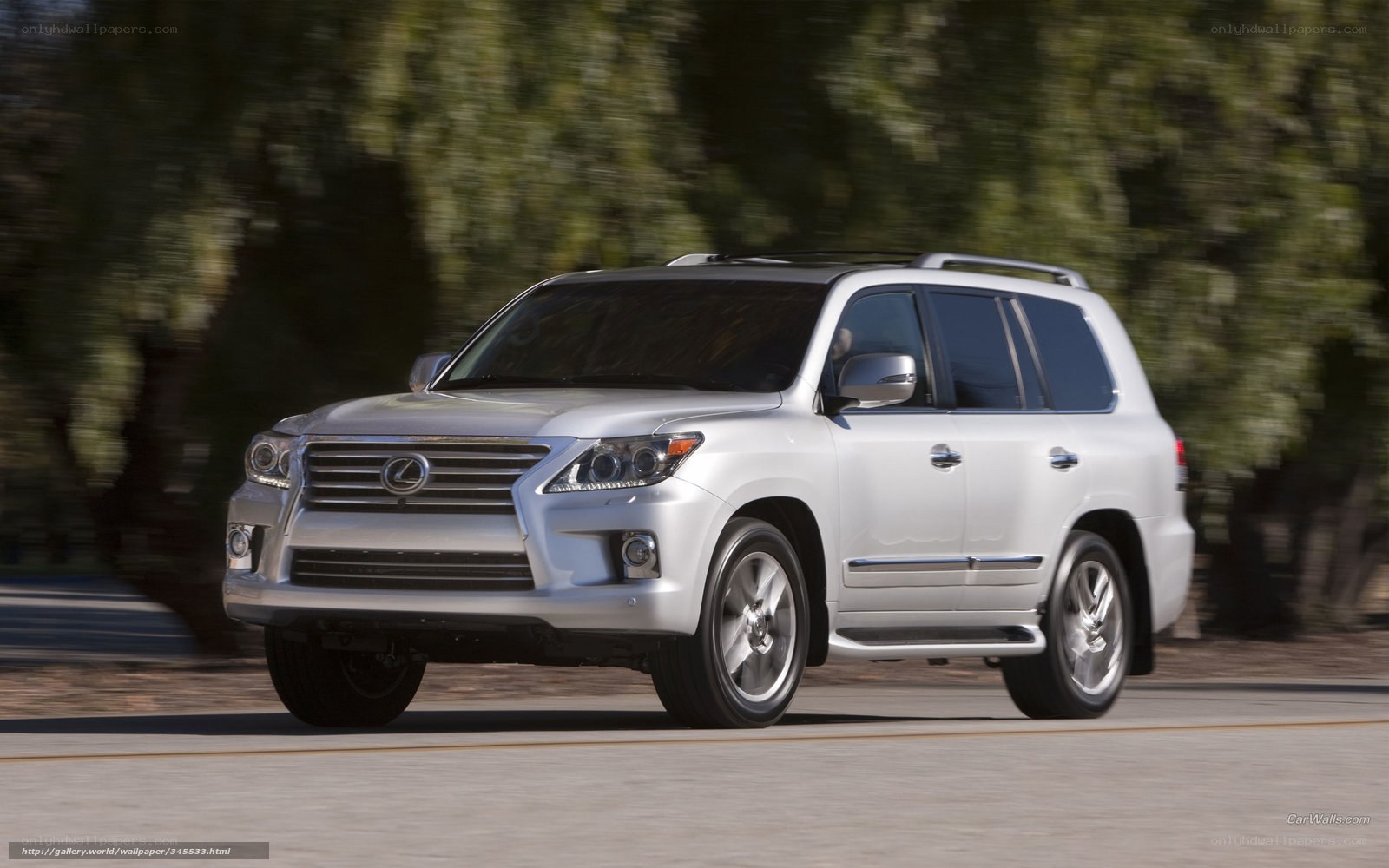 White Lexus LX in motion
