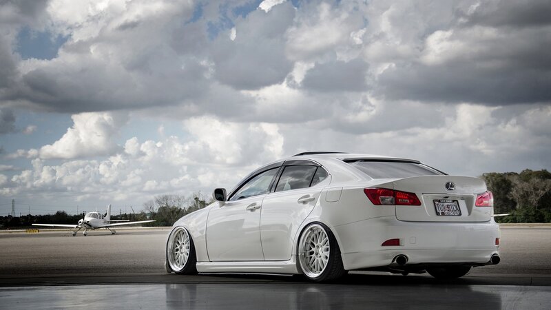 white lexus on tarmac