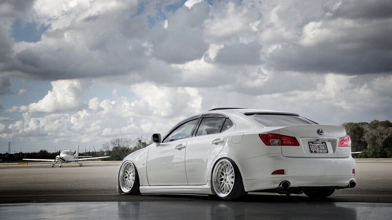White Lexus Sedan — Dramatic, Afternoon