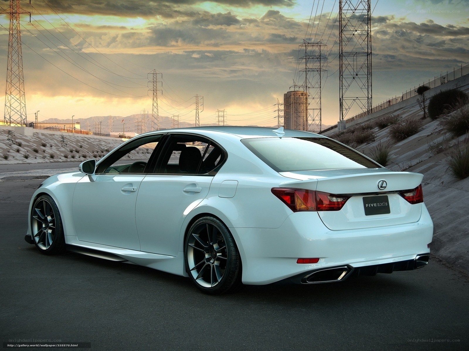 White Lexus sedan on road
