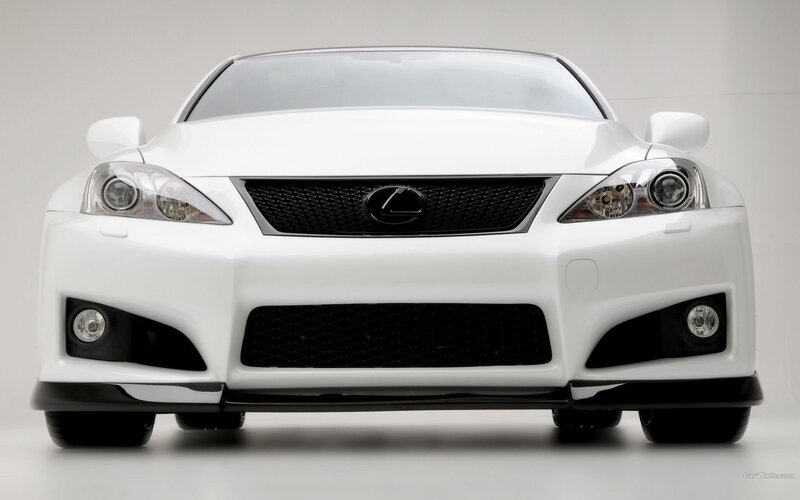 white lexus sports car front view