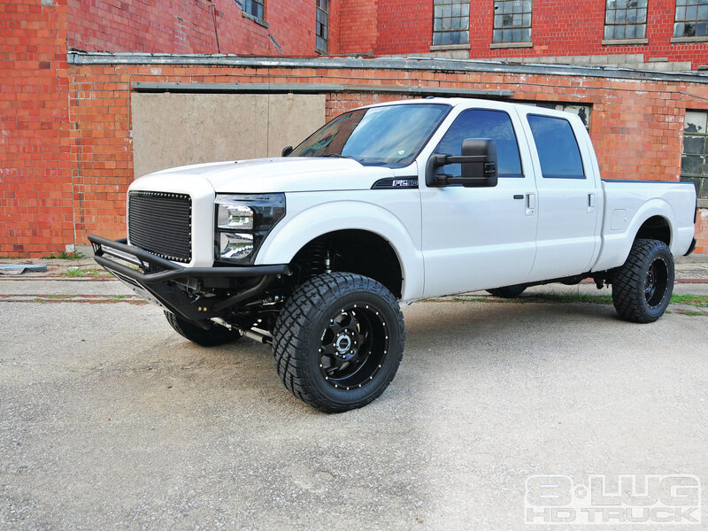 White Lifted Pickup Truck — Industrial, Photograph