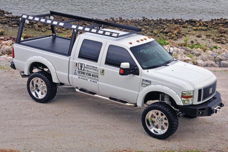 White Lifted Pickup Truck — Outdoor, Photograph