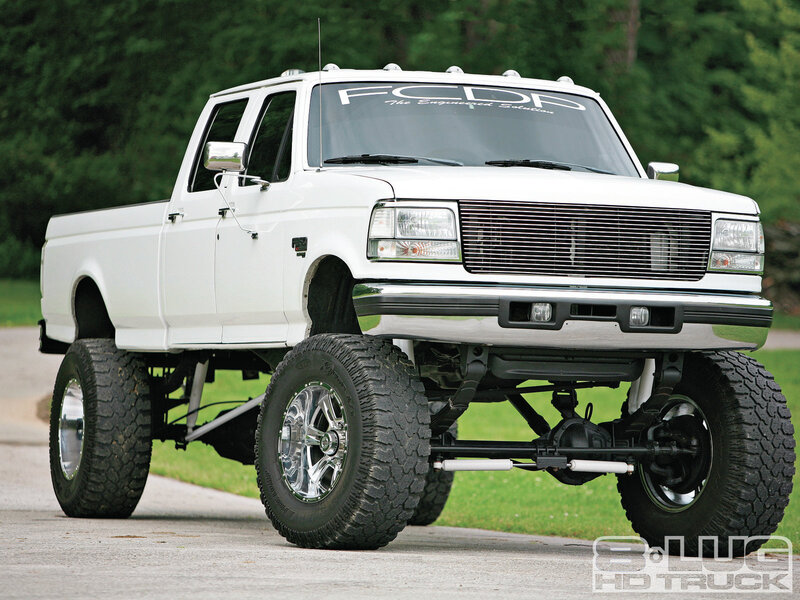 White Lifted Pickup Truck — Outdoor