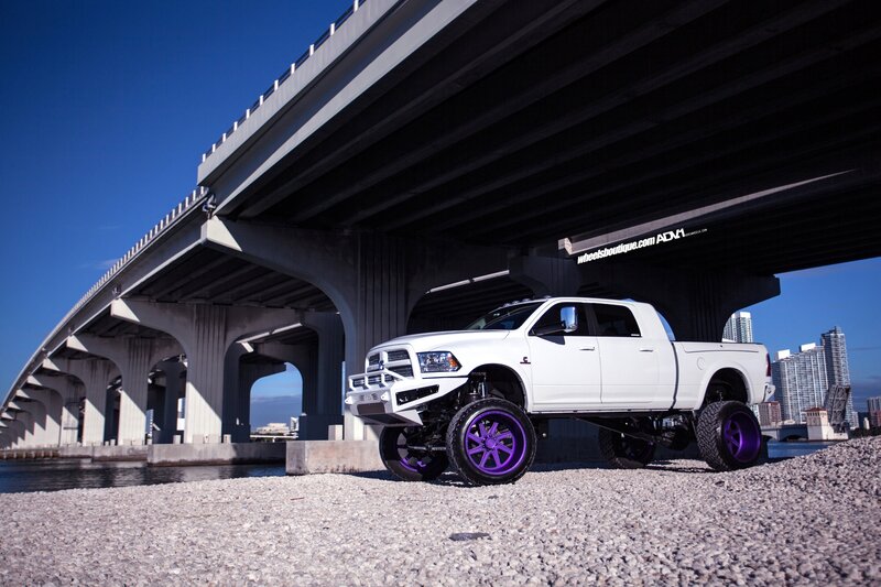 White Lifted Truck — Dramatic, Afternoon, Photograph