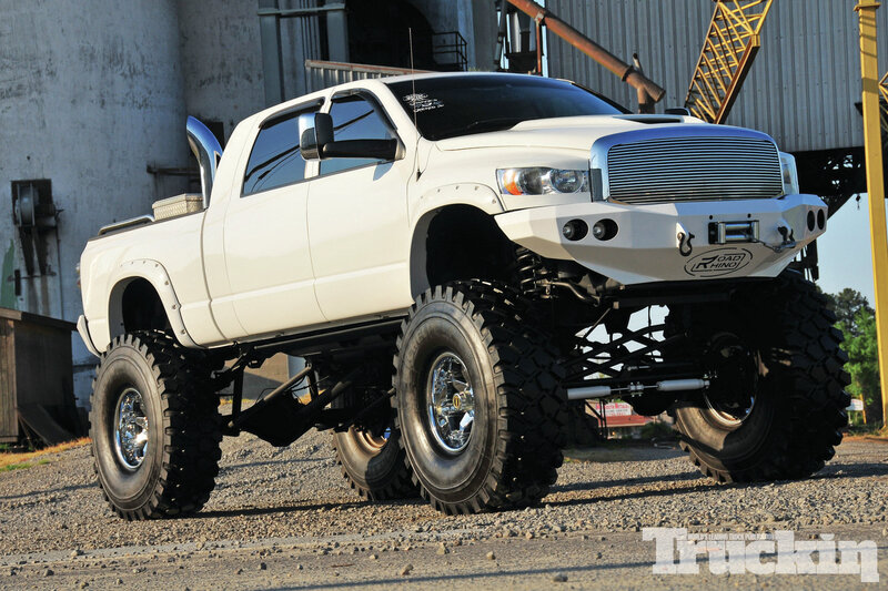 White Lifted Truck — Dramatic, Afternoon