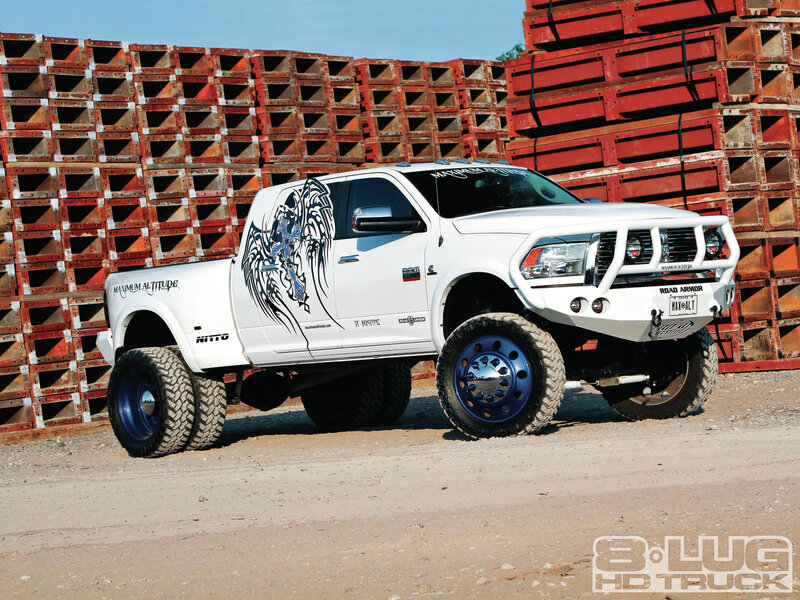 White Lifted Truck — Industrial
