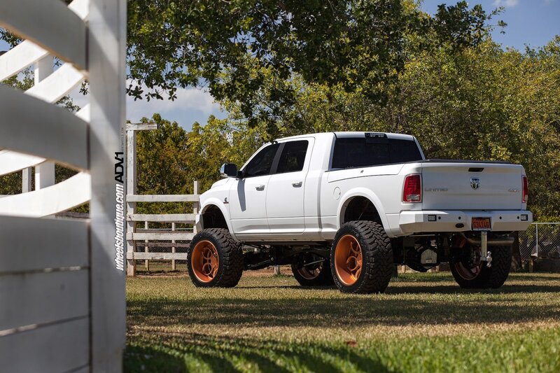 White Lifted Truck — Outdoor, Afternoon