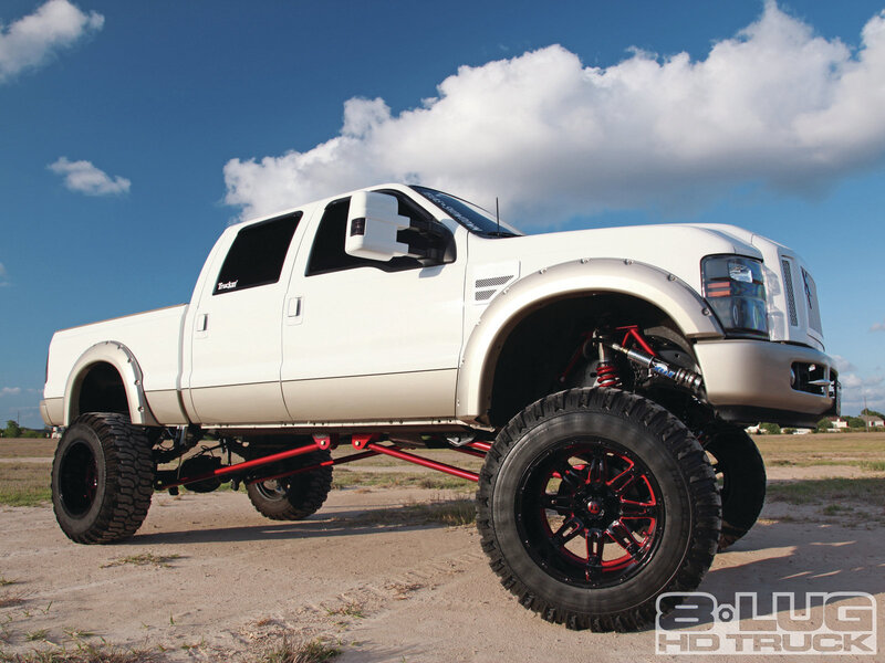 White Lifted Truck