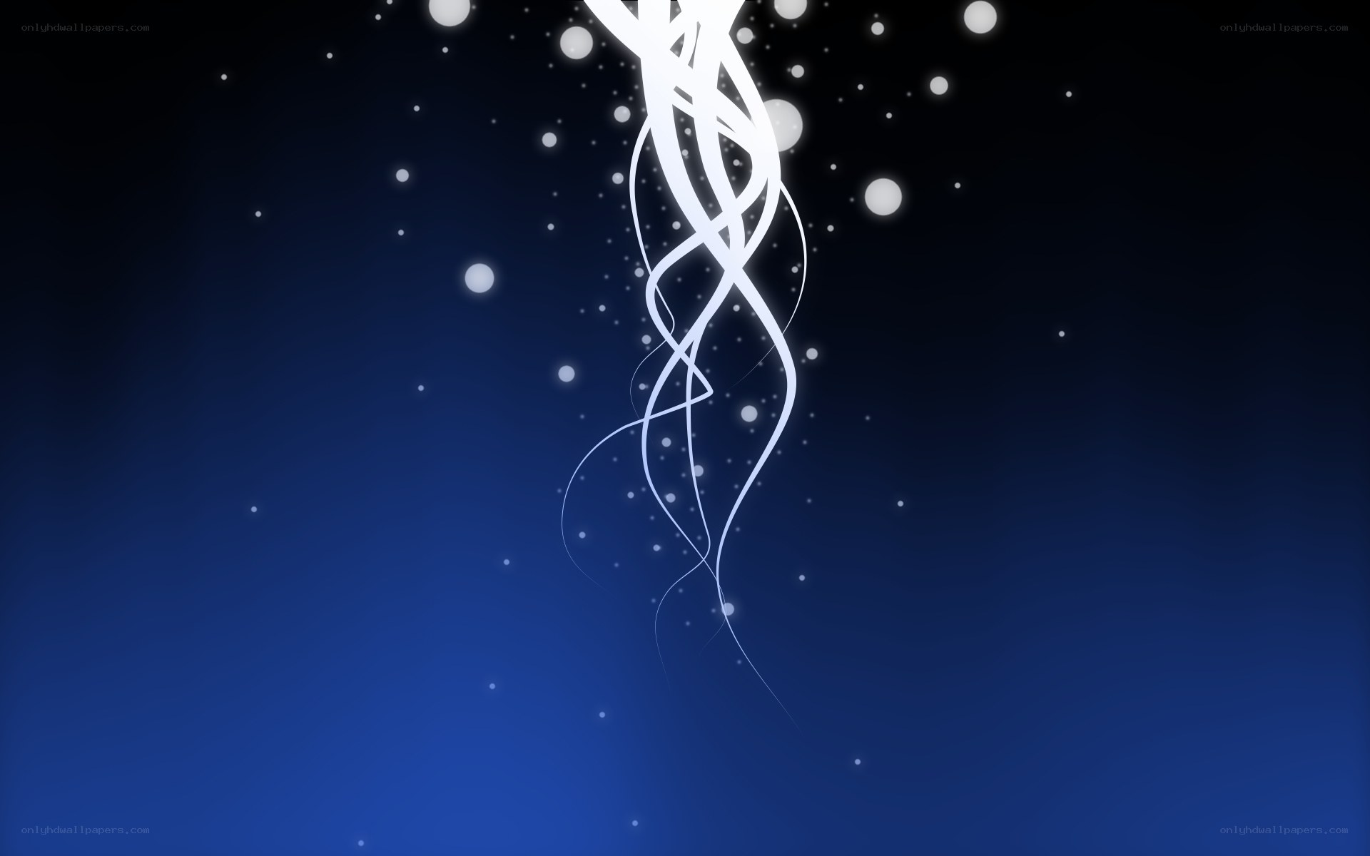 white light swirl on blue