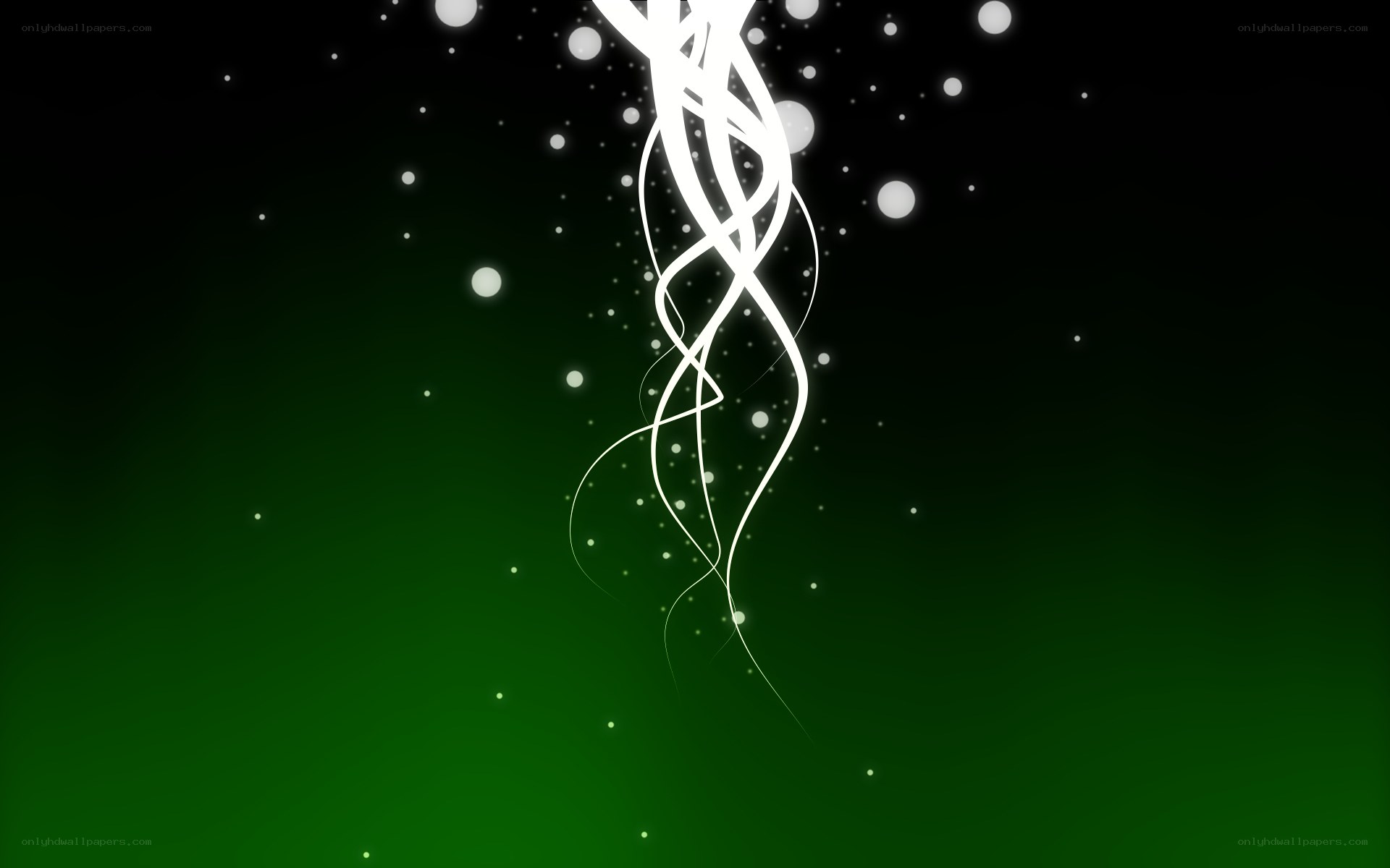 white light swirl on green