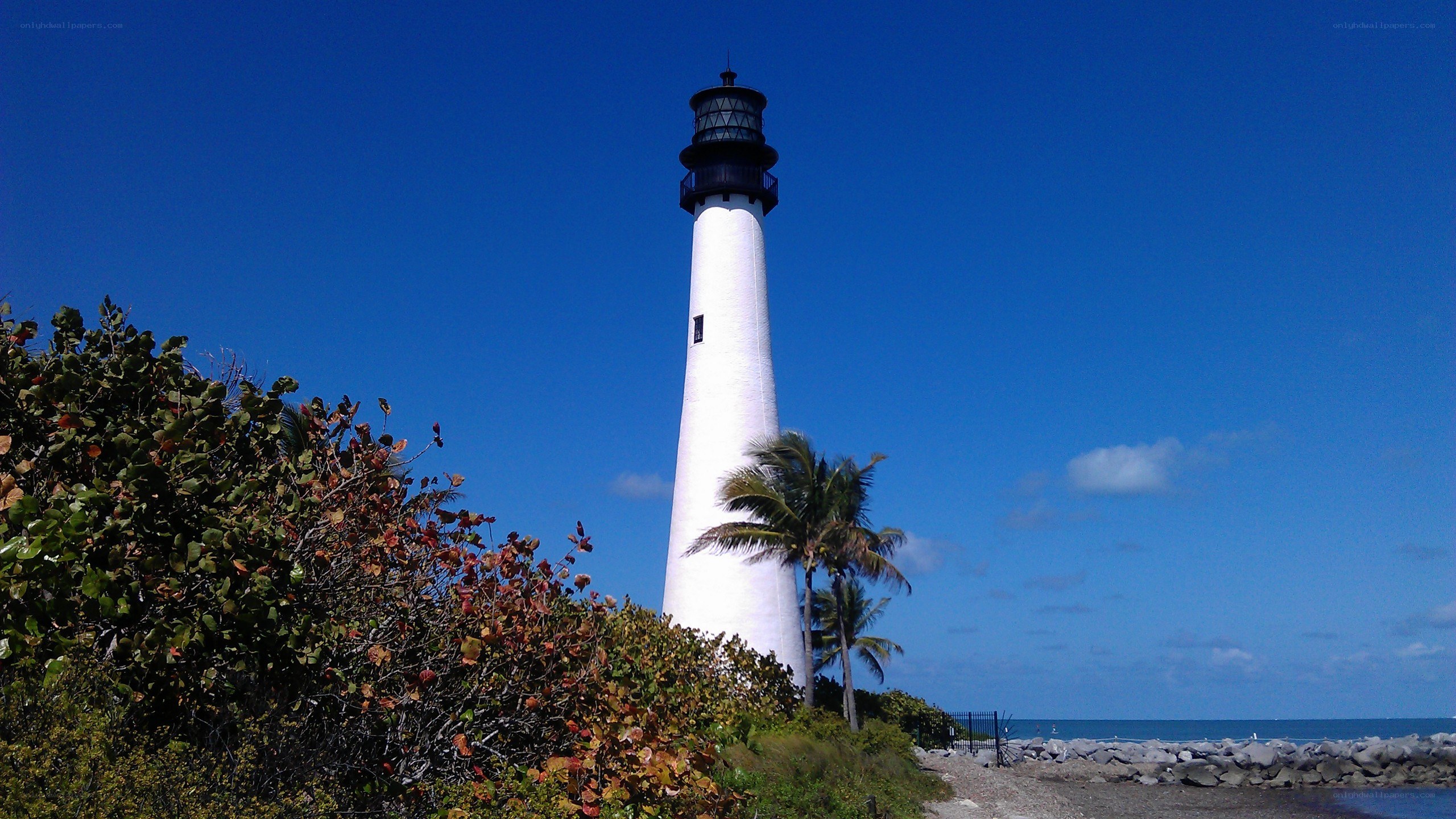 white lighthouse by the sea