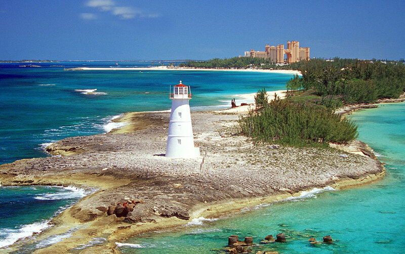 White Lighthouse on Rock