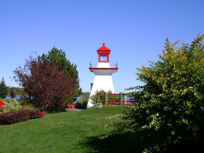White Lighthouse with Red Top — Blue
