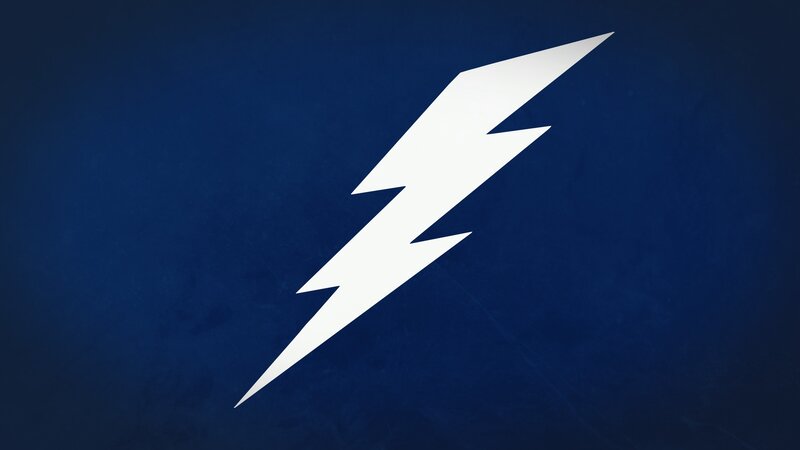 White Lightning Bolt — Blue, Bold
